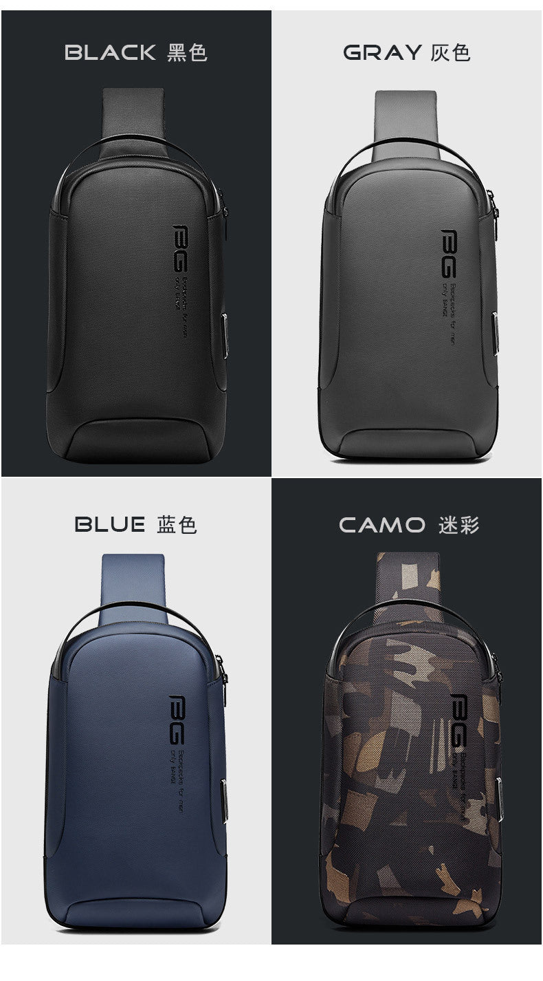 0034 - BANGE Waterproof Crossbody Bag – Multifunction Shoulder & Chest Pack for Men