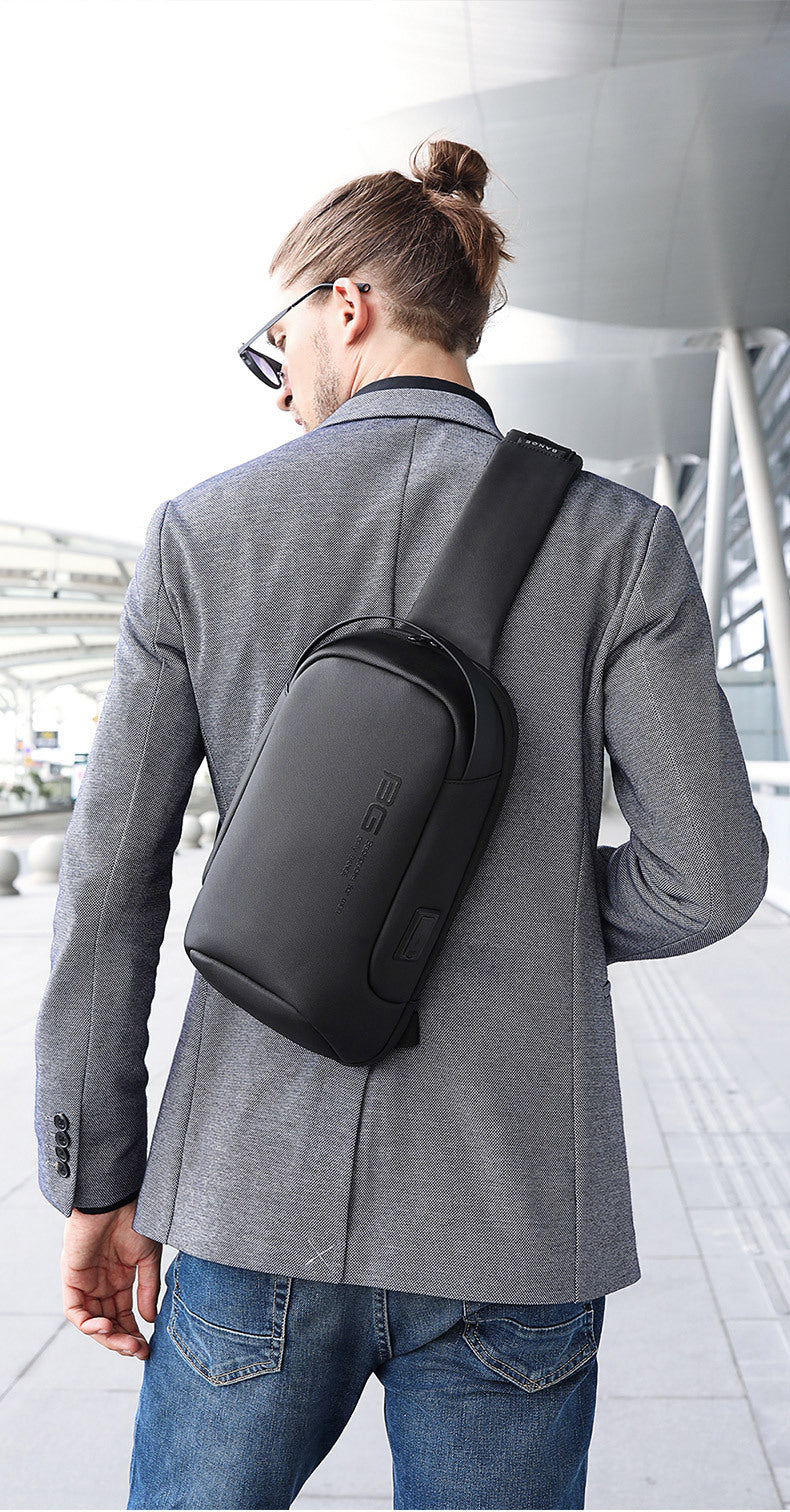 0034 - BANGE Waterproof Crossbody Bag – Multifunction Shoulder & Chest Pack for Men
