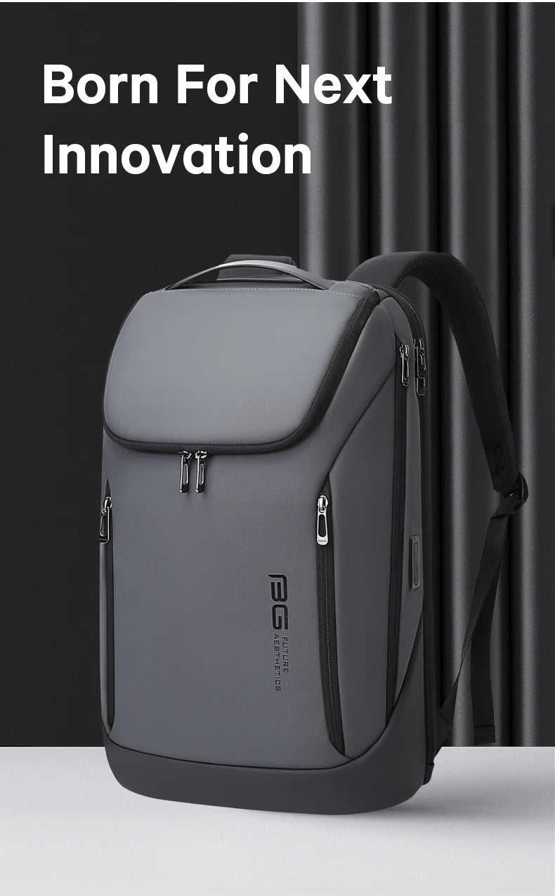 0037 BANGE Business Backpack – Waterproof 15.6 Inch Laptop Bag, Multifunctional Large Capacity Rucksack for Men
