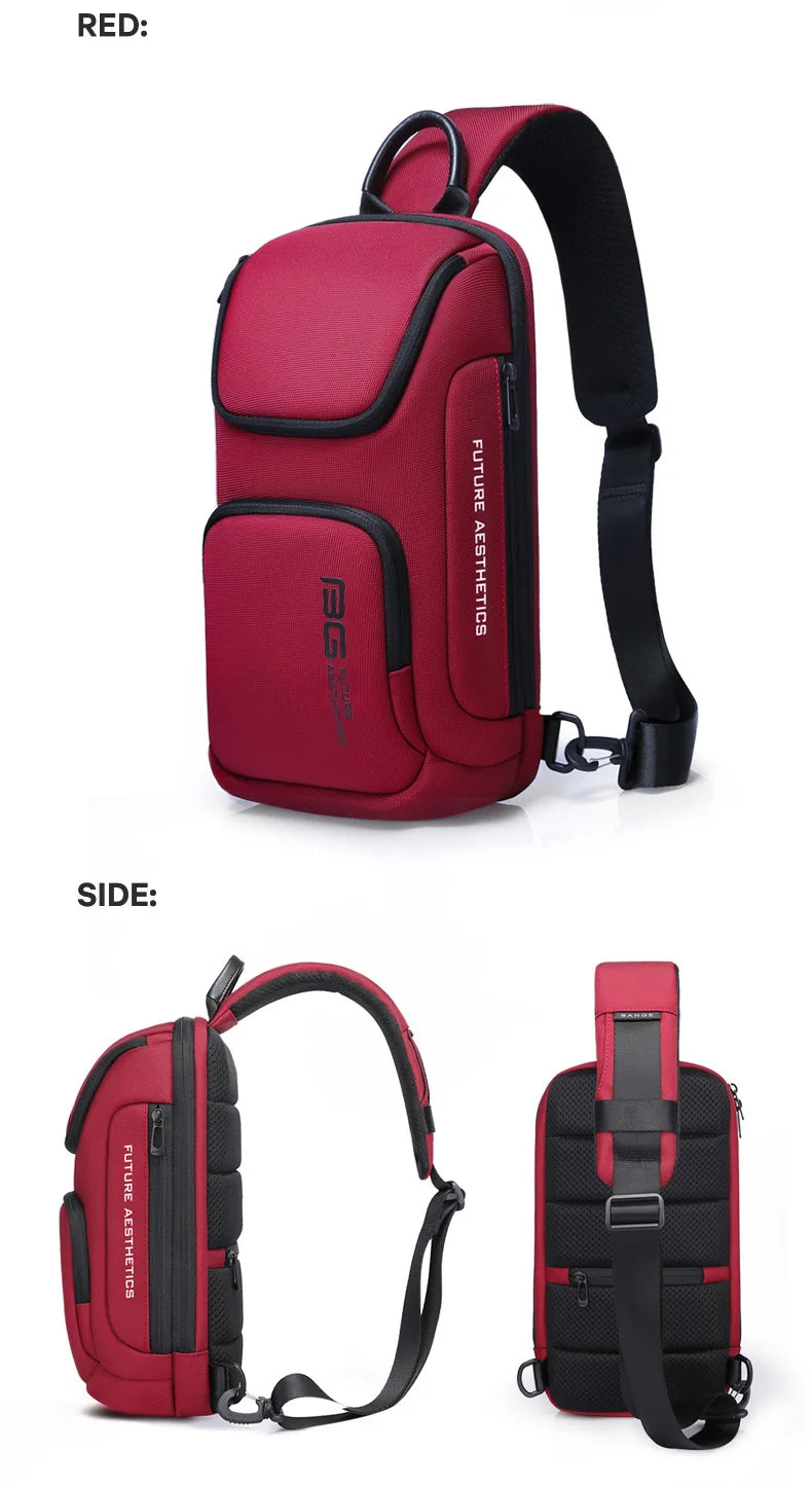 0050 BANGE Crossbody Bag – Waterproof Shoulder & Messenger Chest Pack, Fits 9.7 Inch iPad for Men