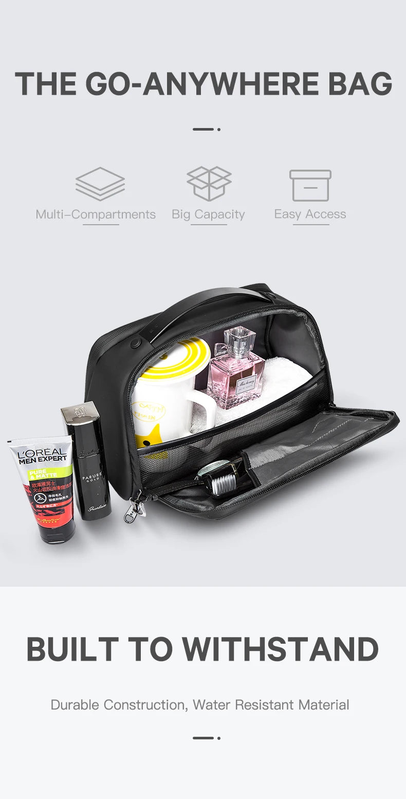 0013 BANGE Toiletry Bag – Waterproof Oxford Fabric Hanging Travel Organizer for Men & Women
