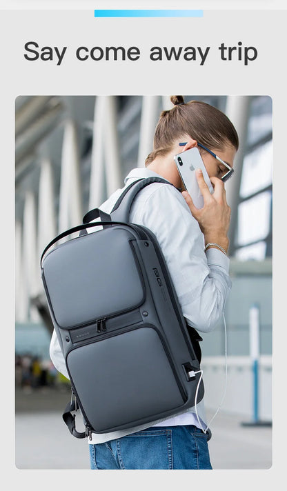 Big Big Bag #0020 - BANGE USB Business Backpack – Fits 15.6" Laptop, Waterproof & Anti-Theft