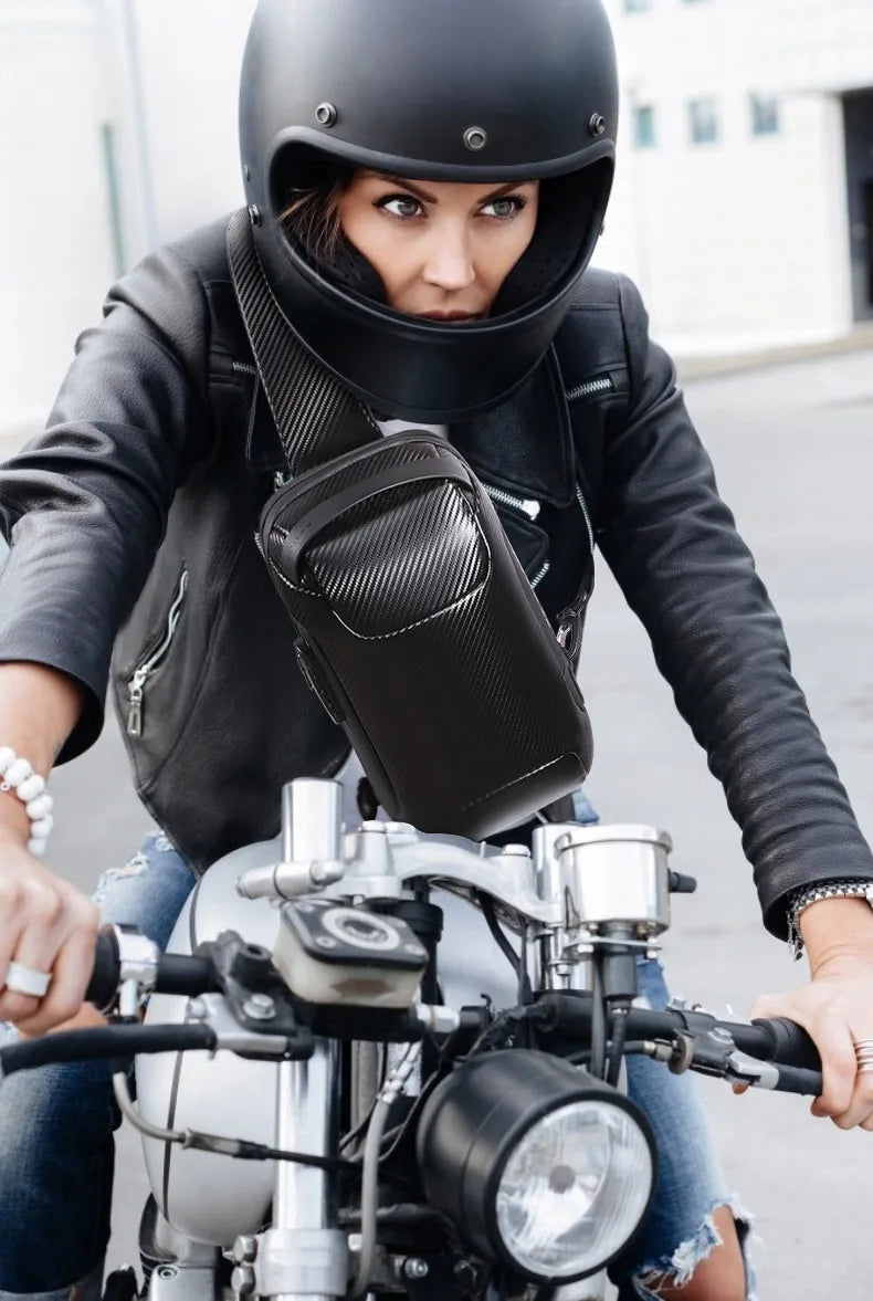 0049 BANGE Crossbody Bag – Waterproof Carbon Fiber Pattern Sling & Messenger Pack with USB Charging for Men
