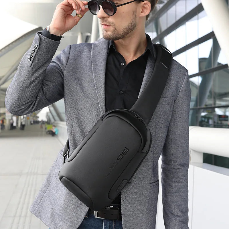 0034 - BANGE Waterproof Crossbody Bag – Multifunction Shoulder & Chest Pack for Men