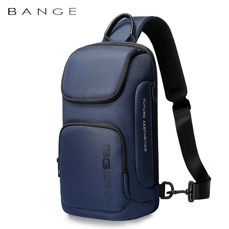0050 BANGE Crossbody Bag – Waterproof Shoulder & Messenger Chest Pack, Fits 9.7 Inch iPad for Men