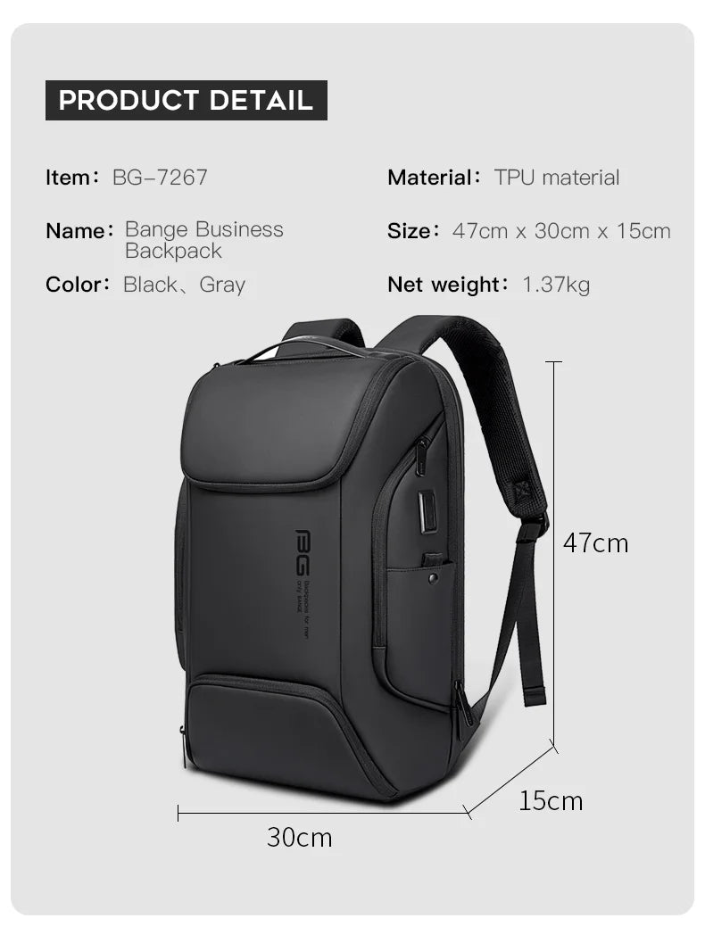 0011 BANGE Laptop Backpack – Waterproof Multifunctional Business & Daily Work Bag, Large Capacity