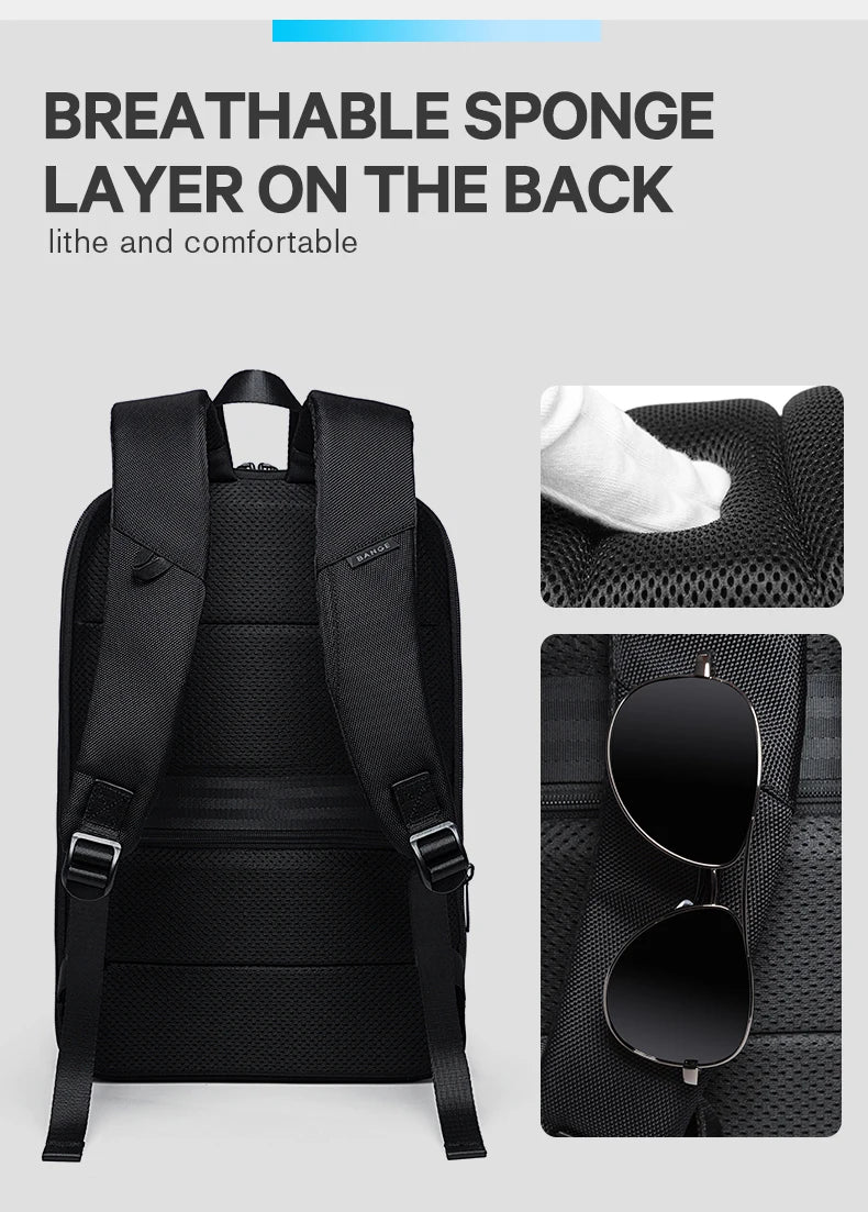 0028 BANGE Waterproof Sling Bag – Men’s Chest Pack with USB Charging, Fits iPad Mini