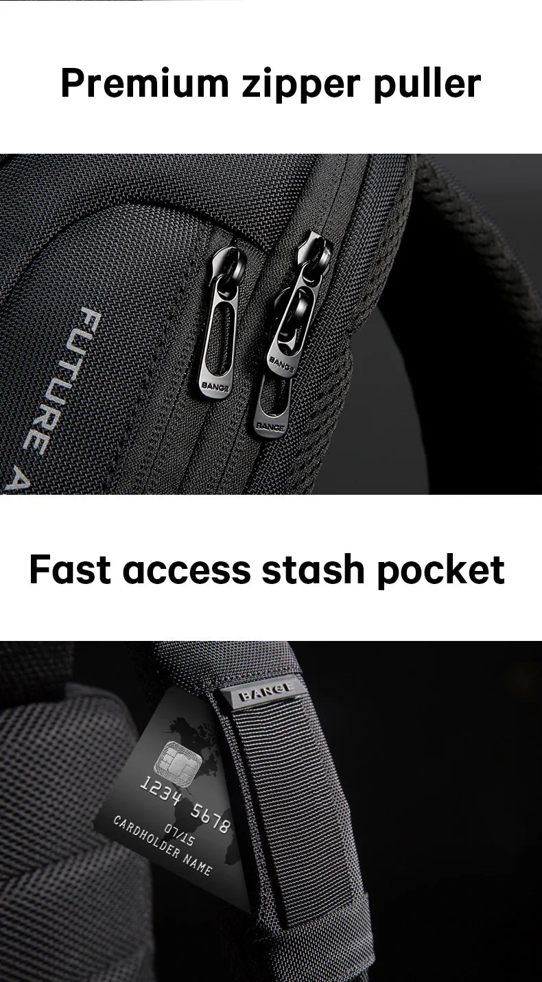 0050 BANGE Crossbody Bag – Waterproof Shoulder & Messenger Chest Pack, Fits 9.7 Inch iPad for Men