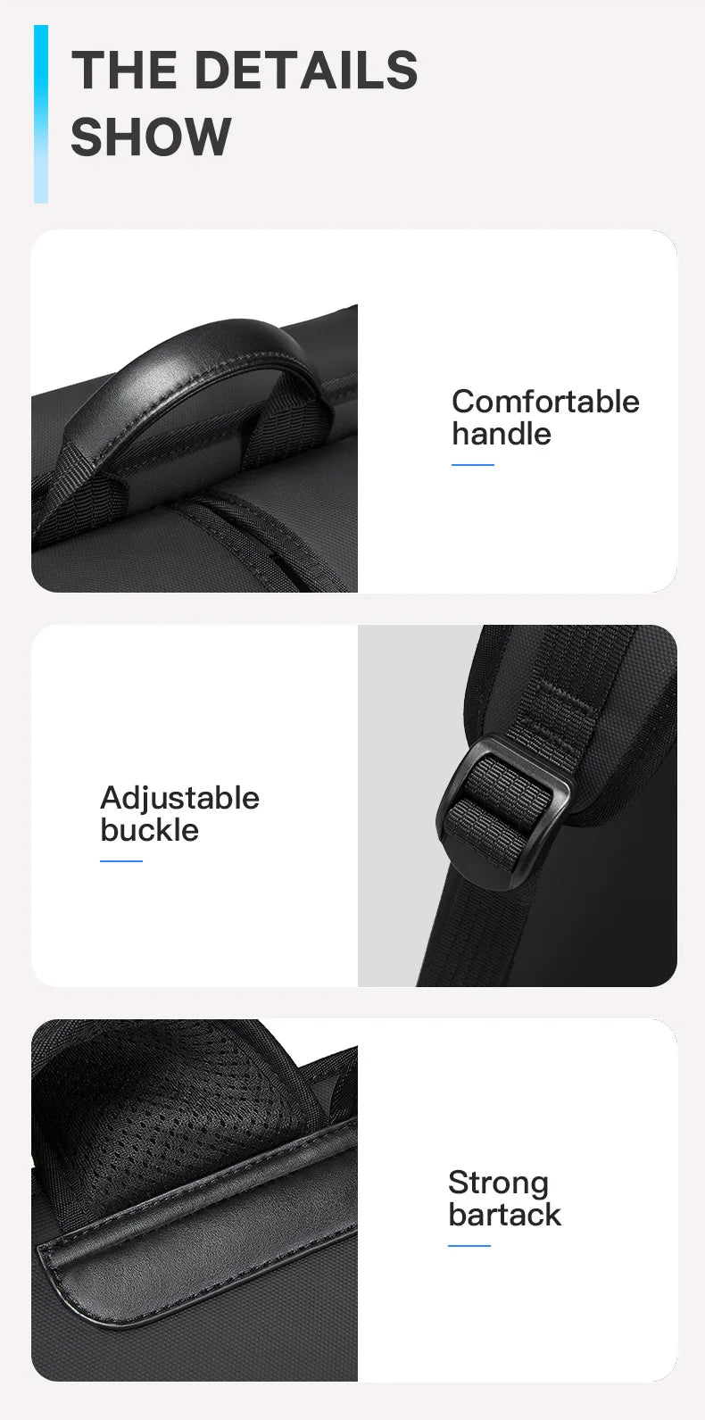 0008 BANGE Men’s Backpack – Waterproof 14.1 Inch Laptop Bag for Business, School & Travel