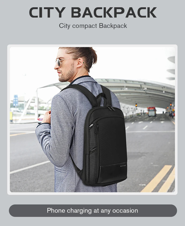 0028 BANGE Waterproof Sling Bag – Men’s Chest Pack with USB Charging, Fits iPad Mini