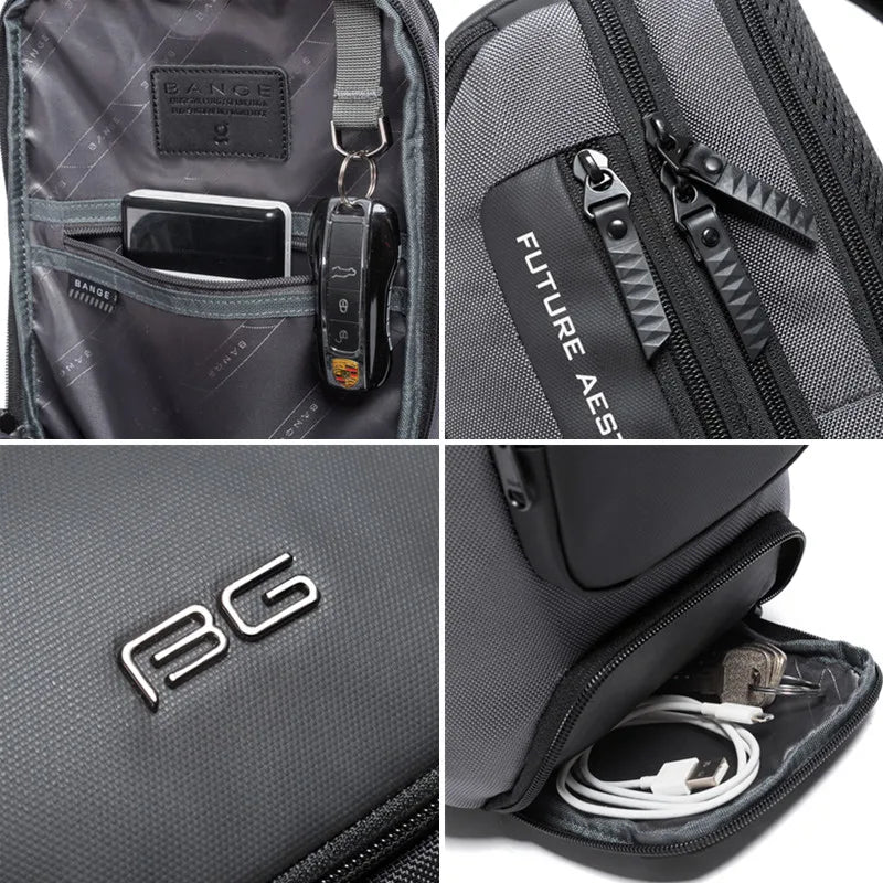 Big Big Bag #0040 - BANGE Anti-Theft Crossbody Bag – Waterproof Shoulder & Chest Pack for Men