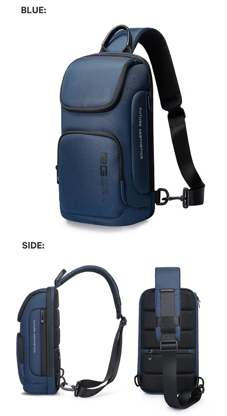 0050 BANGE Crossbody Bag – Waterproof Shoulder & Messenger Chest Pack, Fits 9.7 Inch iPad for Men