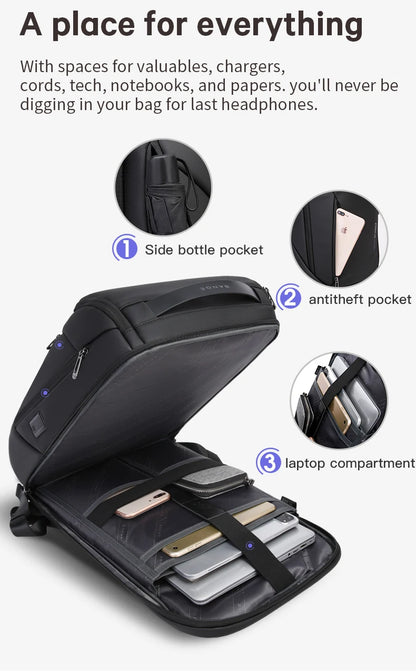 Big Big Bag #0019 - BANGE 17" Laptop Backpack – Waterproof Business Travel Bag with USB Charging Port