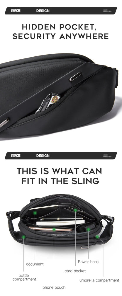 Big Big Bag #0039 - BANGE Large Capacity Waterproof Sling Bag – Multifunction Chest & Waist Pack for Men
