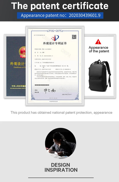 Big Big Bag #0020 - BANGE USB Business Backpack – Fits 15.6" Laptop, Waterproof & Anti-Theft