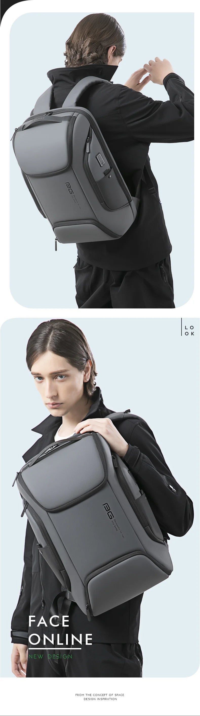 0011 BANGE Laptop Backpack – Waterproof Multifunctional Business & Daily Work Bag, Large Capacity