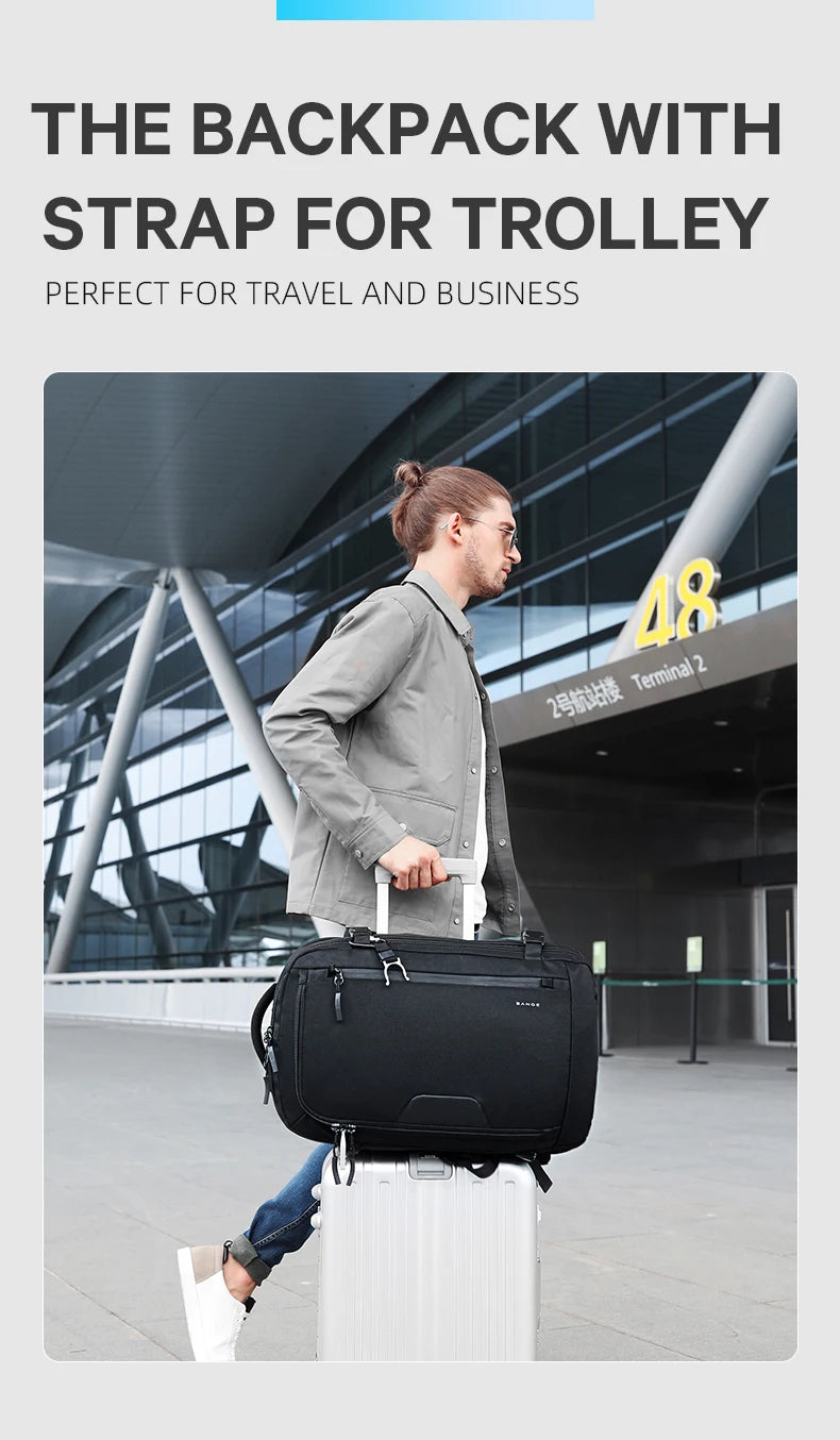 0014 BANGE Expandable Travel Backpack – Waterproof 15.6 Inch Laptop Bag, FAA Approved