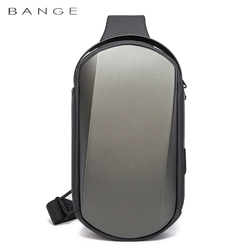 0042 BANGE Crossbody Bag – Waterproof TPU Sling & Messenger Pack with USB Charging for Men