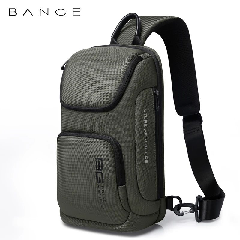 0050 BANGE Crossbody Bag – Waterproof Shoulder & Messenger Chest Pack, Fits 9.7 Inch iPad for Men