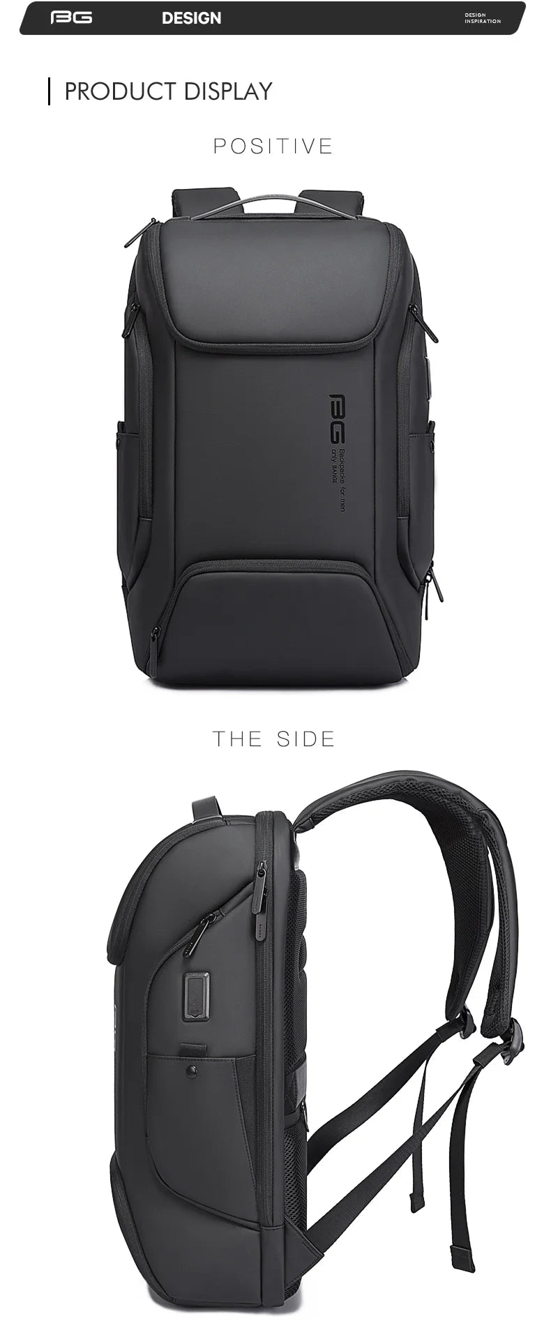 0011 BANGE Laptop Backpack – Waterproof Multifunctional Business & Daily Work Bag, Large Capacity