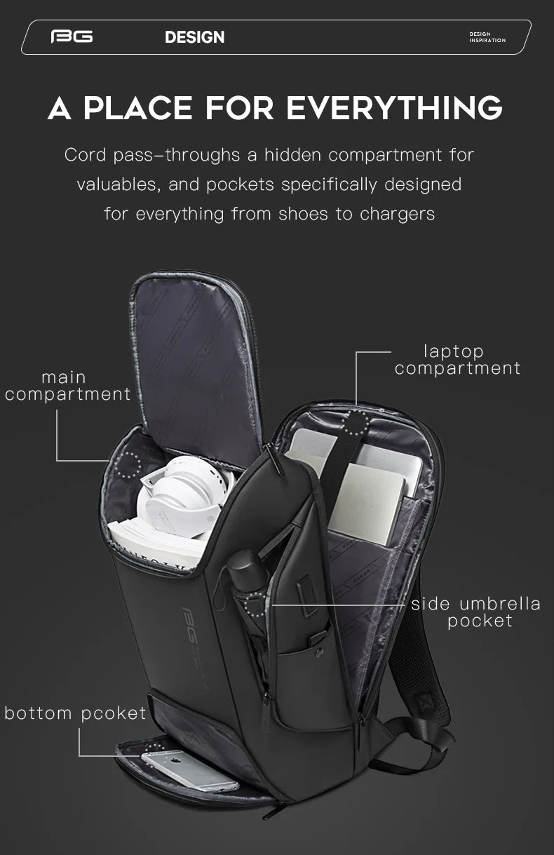 0011 BANGE Laptop Backpack – Waterproof Multifunctional Business & Daily Work Bag, Large Capacity