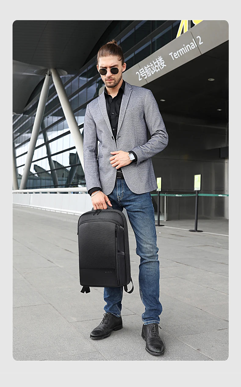 0028 BANGE Waterproof Sling Bag – Men’s Chest Pack with USB Charging, Fits iPad Mini
