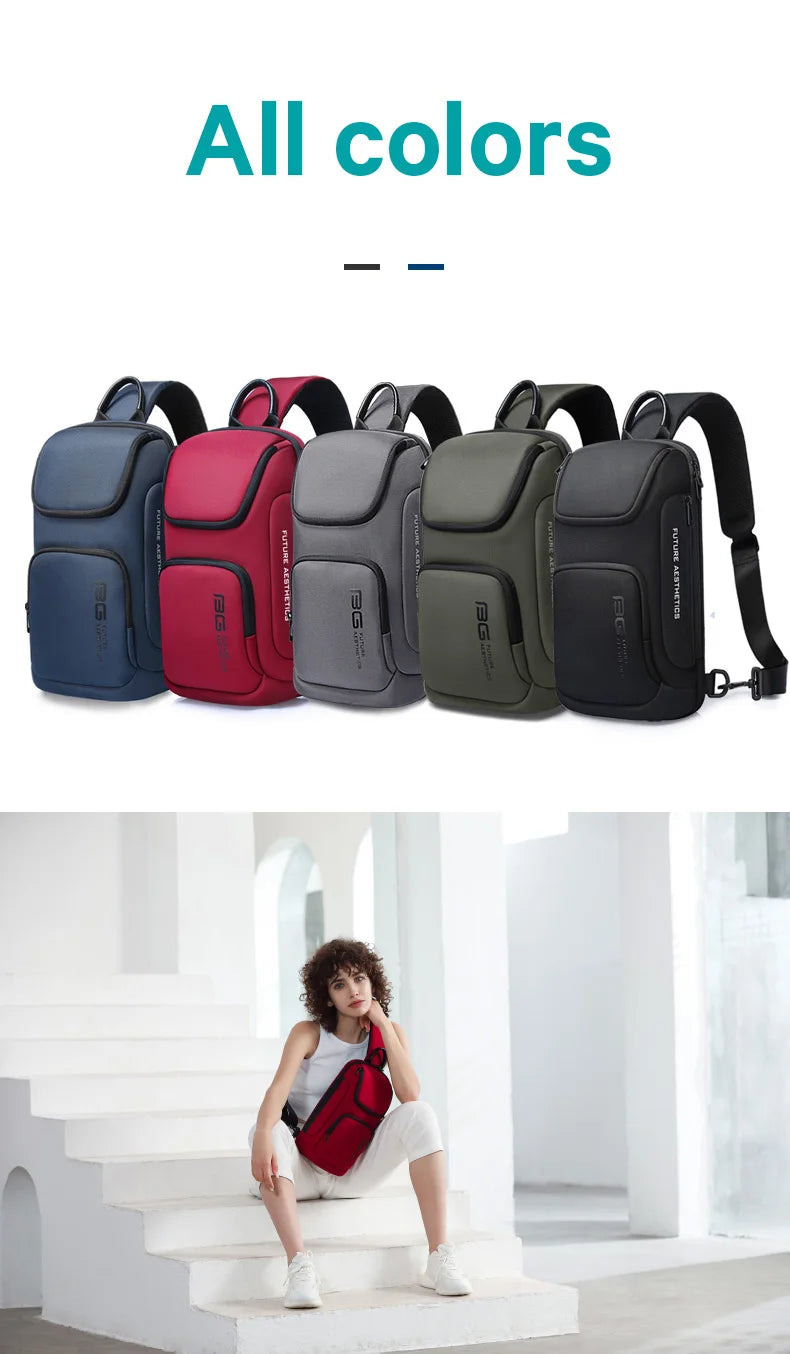 0050 BANGE Crossbody Bag – Waterproof Shoulder & Messenger Chest Pack, Fits 9.7 Inch iPad for Men