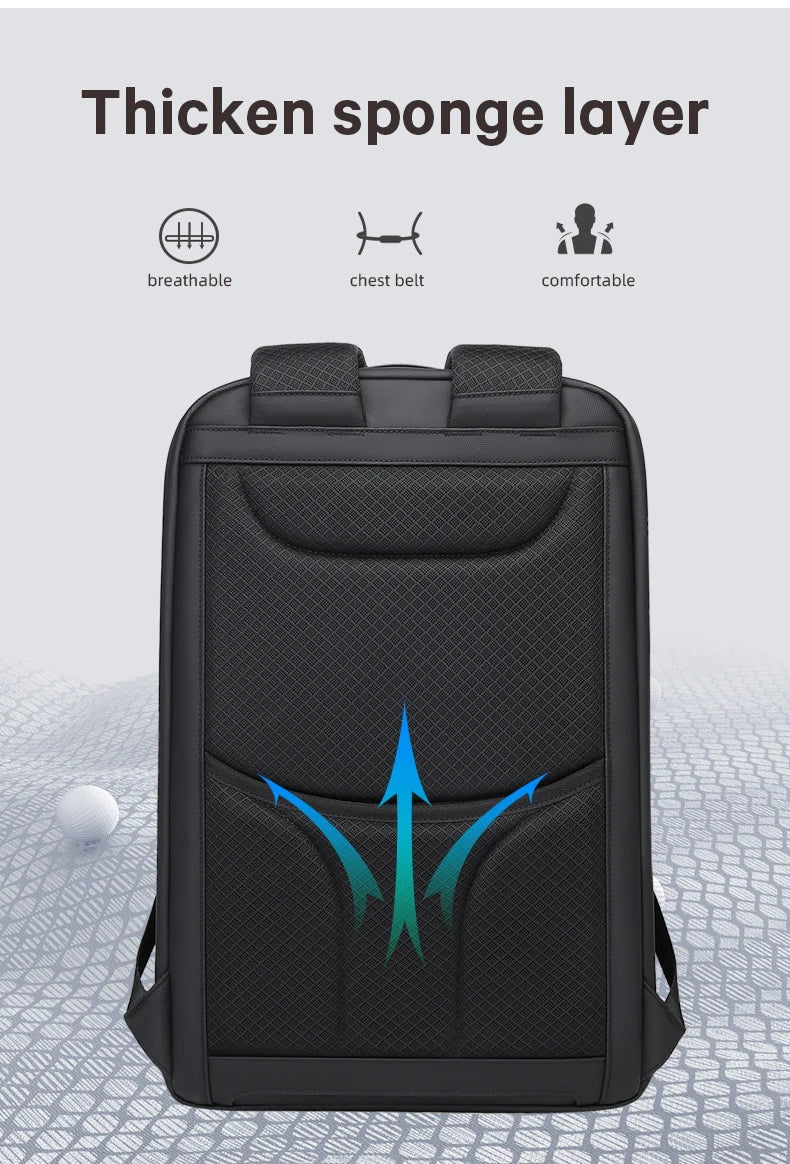 0019 BANGE Laptop Backpack – Waterproof 17 Inch Bag with USB Charging, Business & Travel