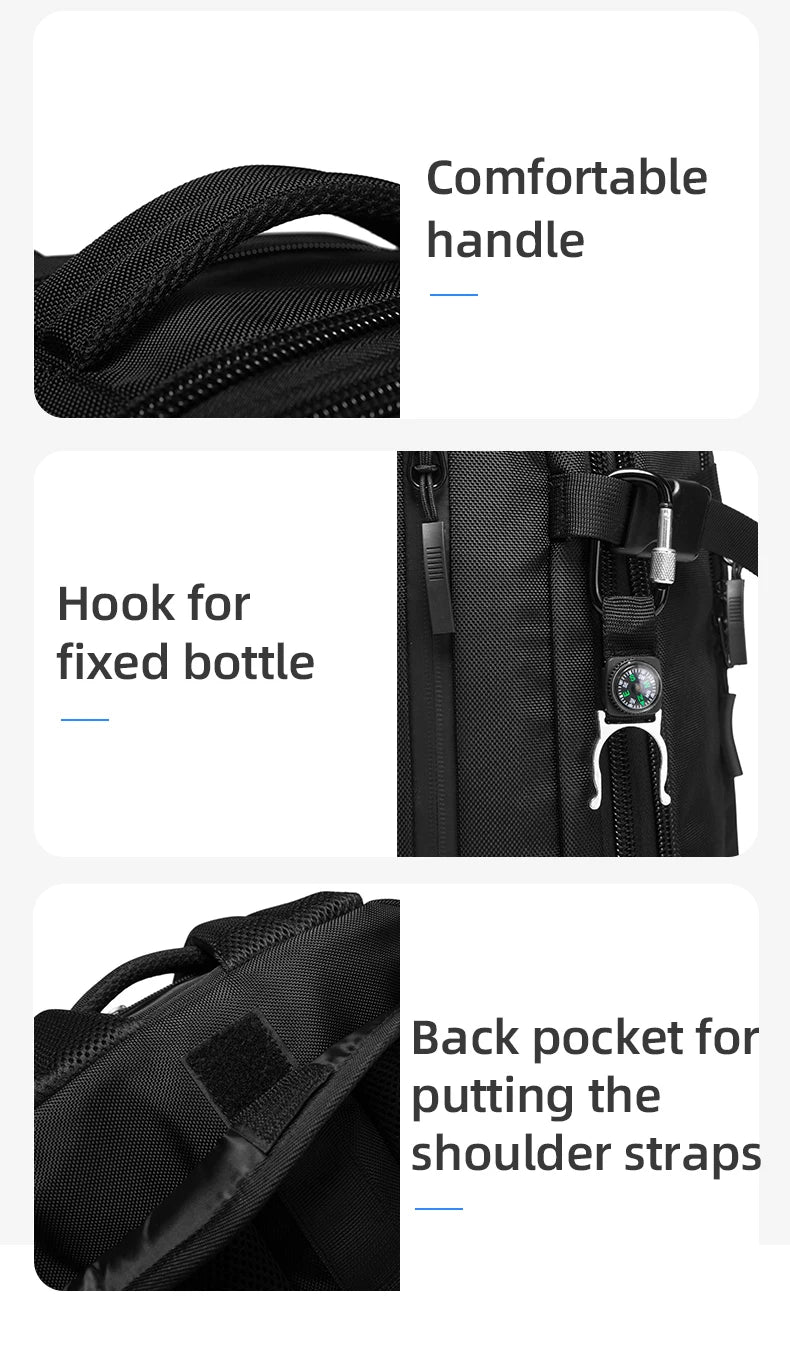 0014 BANGE Expandable Travel Backpack – Waterproof 15.6 Inch Laptop Bag, FAA Approved