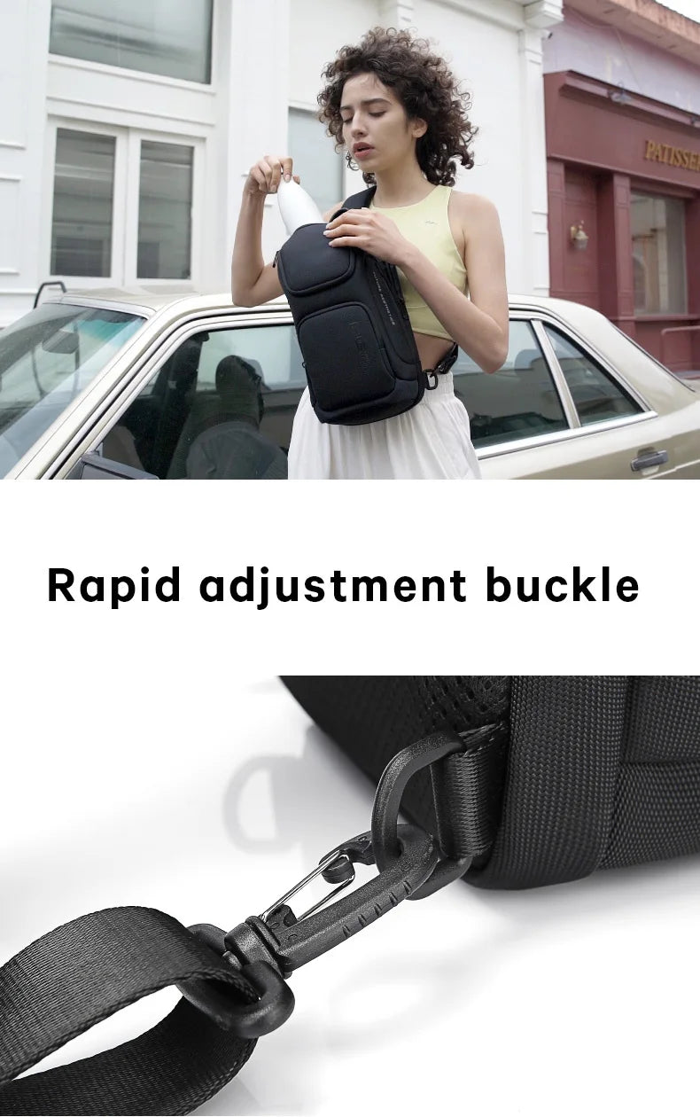0050 BANGE Crossbody Bag – Waterproof Shoulder & Messenger Chest Pack, Fits 9.7 Inch iPad for Men