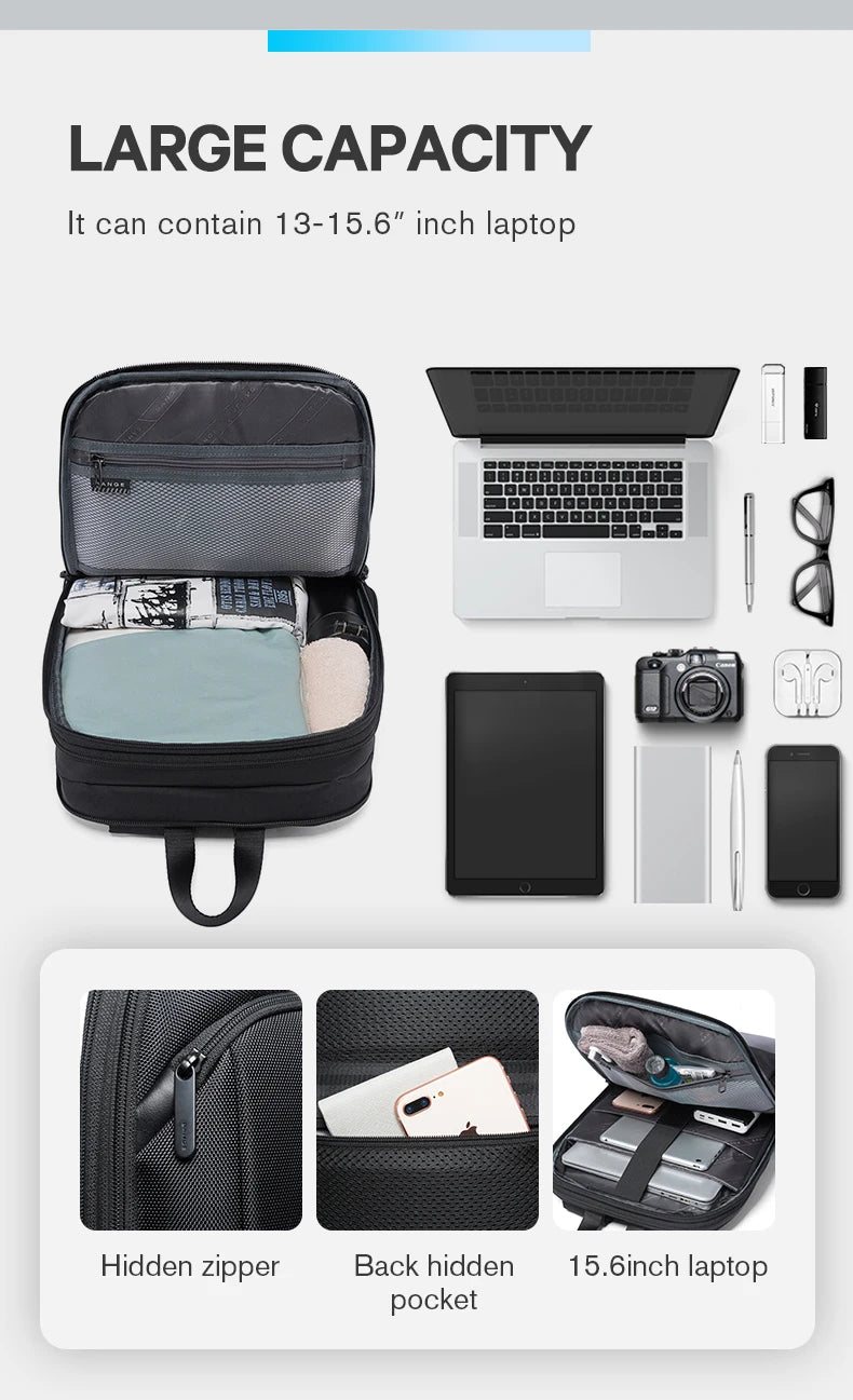 0028 BANGE Waterproof Sling Bag – Men’s Chest Pack with USB Charging, Fits iPad Mini