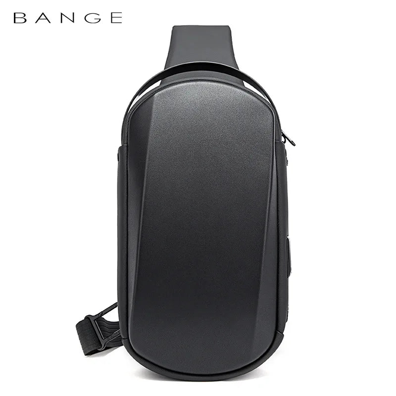 0042 BANGE Crossbody Bag – Waterproof TPU Sling & Messenger Pack with USB Charging for Men