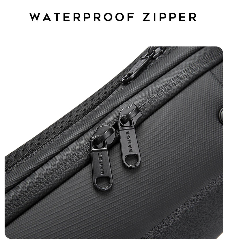 0042 BANGE Crossbody Bag – Waterproof TPU Sling & Messenger Pack with USB Charging for Men