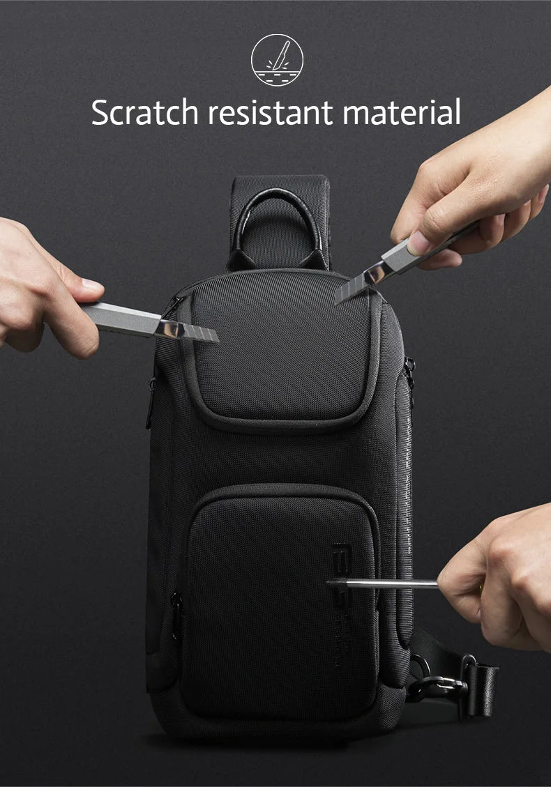 0050 BANGE Crossbody Bag – Waterproof Shoulder & Messenger Chest Pack, Fits 9.7 Inch iPad for Men