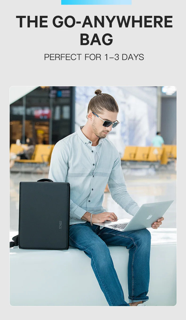0008 BANGE Men’s Backpack – Waterproof 14.1 Inch Laptop Bag for Business, School & Travel