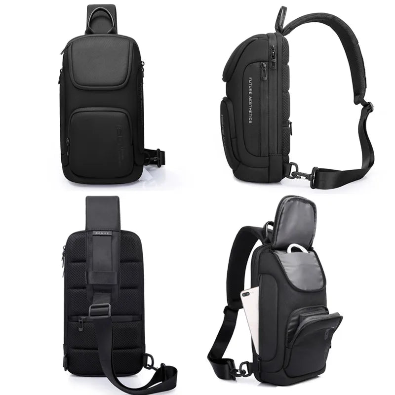 0050 BANGE Crossbody Bag – Waterproof Shoulder & Messenger Chest Pack, Fits 9.7 Inch iPad for Men