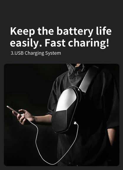 Big Big Bag #0026 - BANGE Hard Shell Sling Bag – Waterproof Crossbody Chest Pack with USB 3.0 Charging