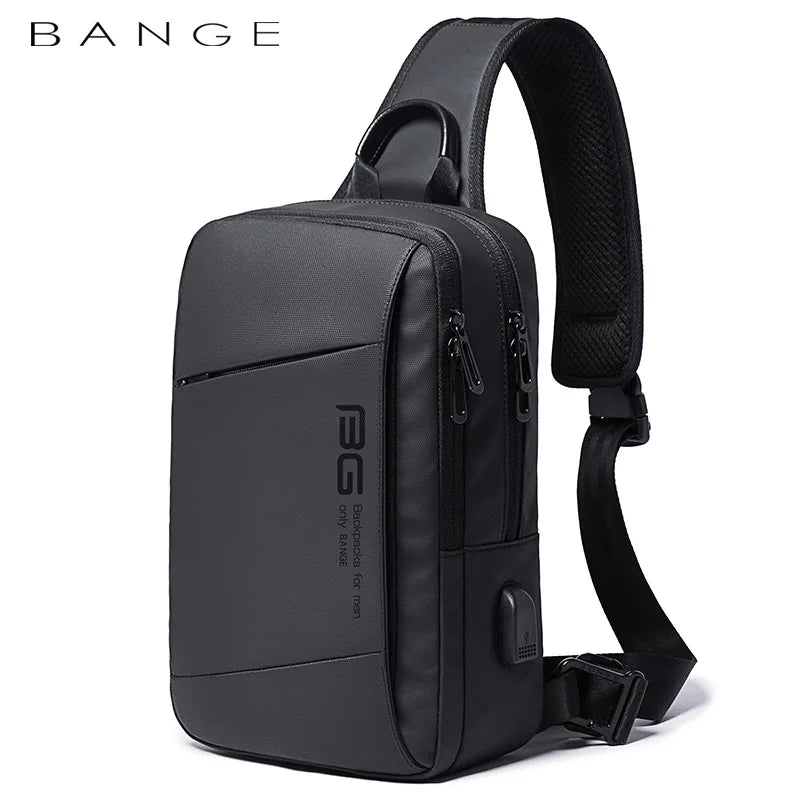 BANGE Fashion Men Travel Waterproof Leisure Male Chest Sports Packs Messenger Shoulder Sling Running Bag men's Boys Handbag