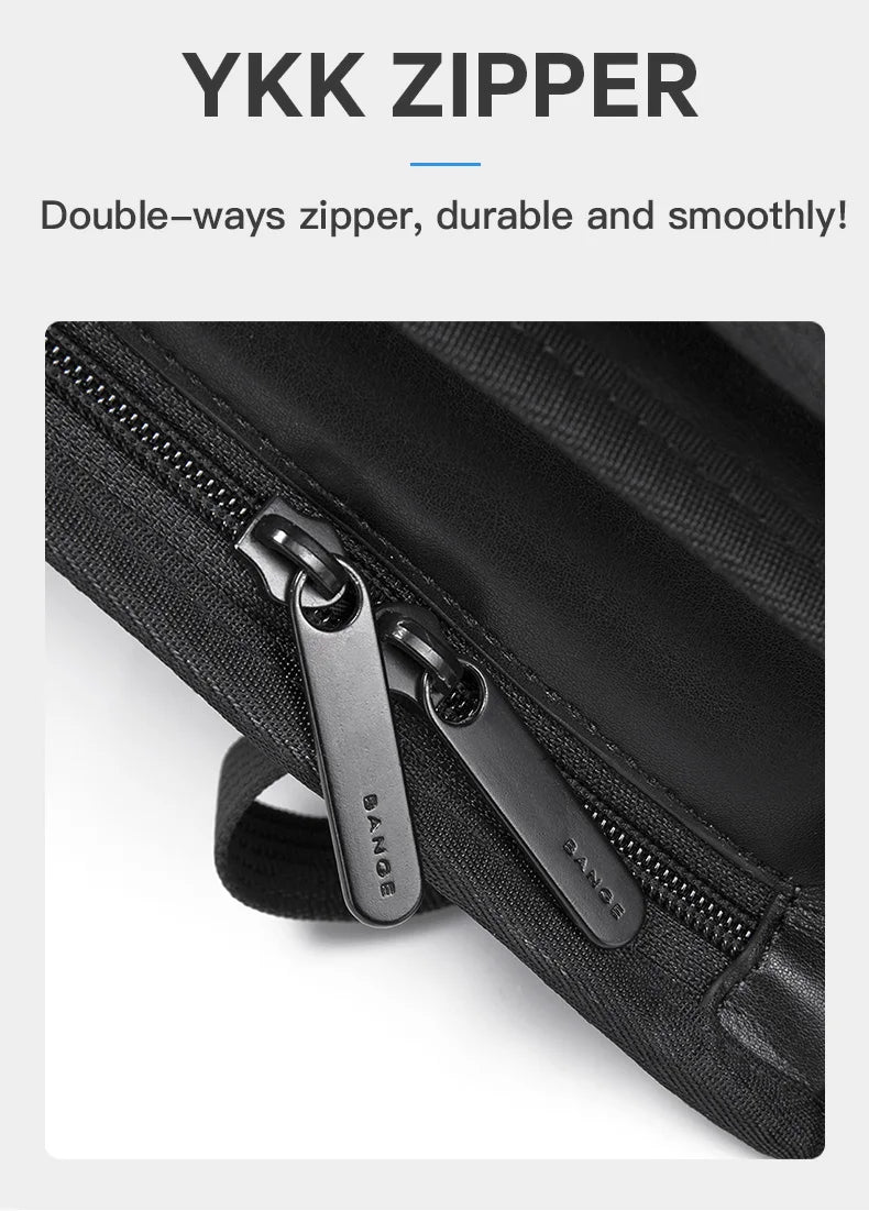 0009 BANGE Business Backpack – Anti-Theft Waterproof Laptop Bag for Men, 14.1 Inch Big Capacity