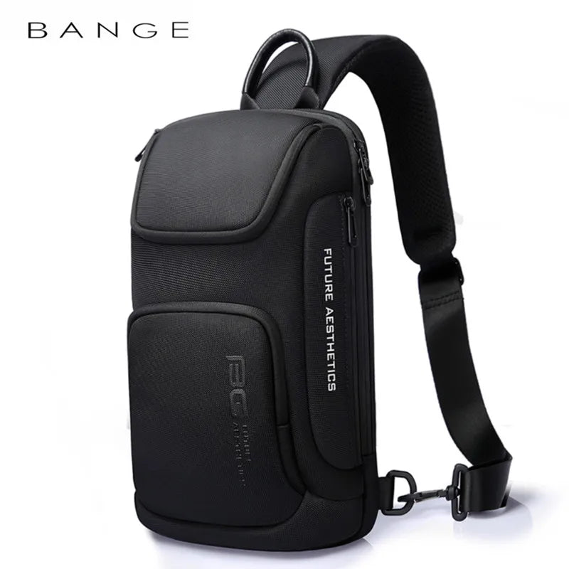 0050 BANGE Crossbody Bag – Waterproof Shoulder & Messenger Chest Pack, Fits 9.7 Inch iPad for Men