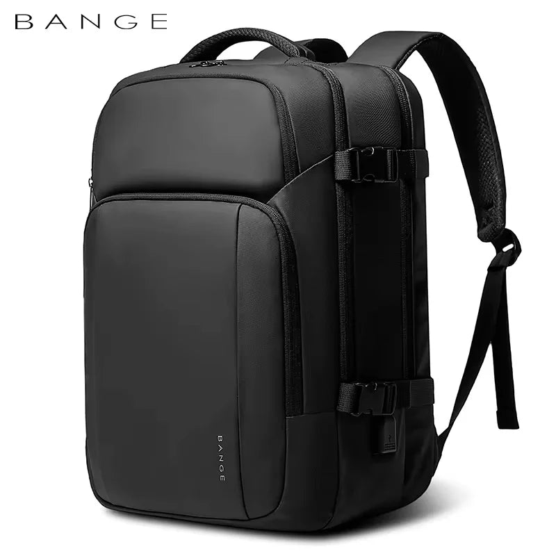 0010 BANGE Travel Backpack – Waterproof 15.6 Inch Laptop Bag with USB Charging, Large Capacity for Men