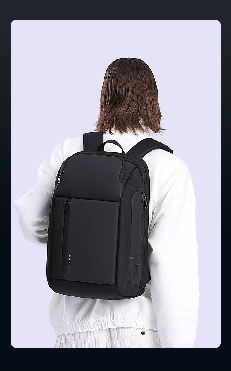 2024 New Fashion Men Business Backpack 15.6 in Laptop Backpack Work Man Bag Unisex Black Travel Male Backpack Mochila Waterproof