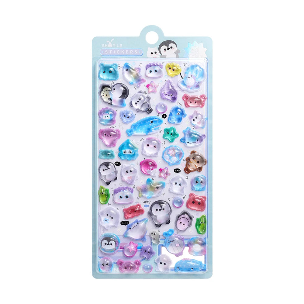 0117 Mini Japanese Style 3D Drop Relief Stickers – Cute Cartoon DIY Scrapbooking, Journaling, Stationery, Diary & School Decoration