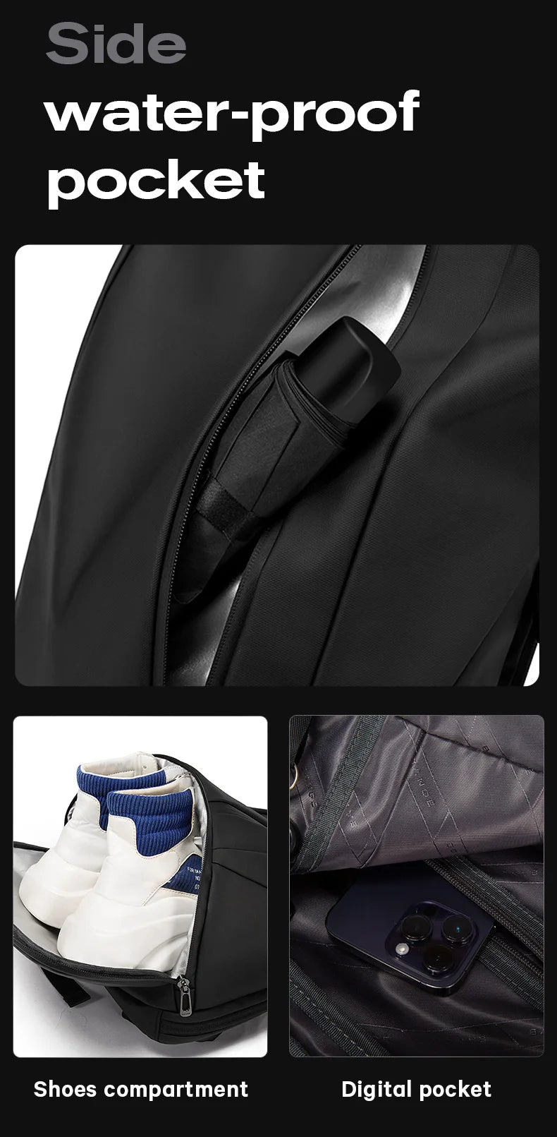 0023 BANGE Business Laptop Backpack – Waterproof 15.6 Inch Multi‑Compartment Travel & Work Bag for Men & Women