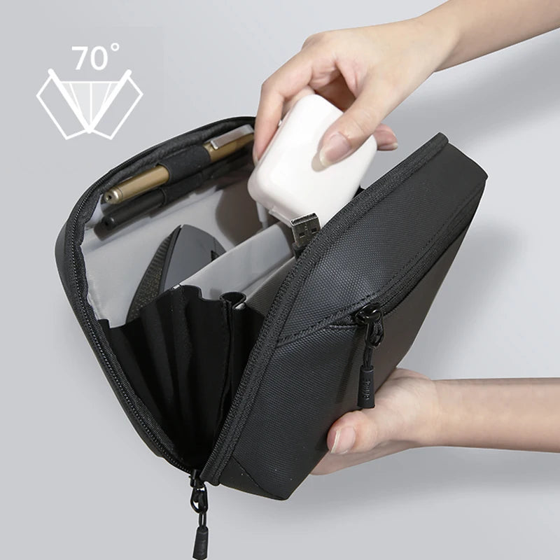 0054 BANGE Electronics Organizer – Waterproof Extra-Large 3-Layer Tech Storage Bag for Travel