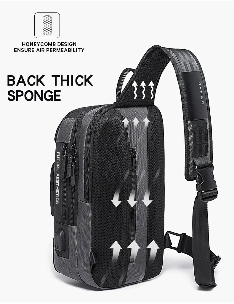 Big Big Bag #0040 - BANGE Anti-Theft Crossbody Bag – Waterproof Shoulder & Chest Pack for Men