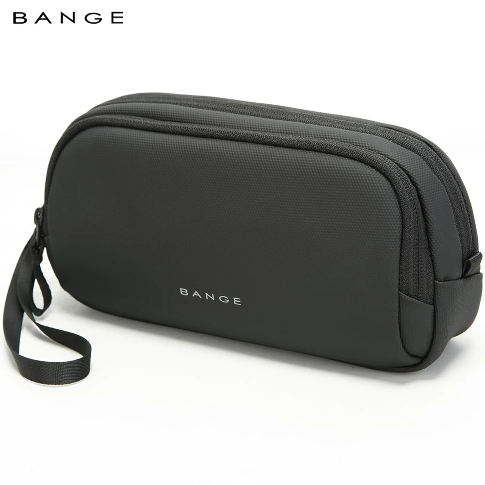 0058 BANGE Electronics Organizer – Waterproof Polyester USB Cable Storage Handbag, Travel Tech Case for Men & Women