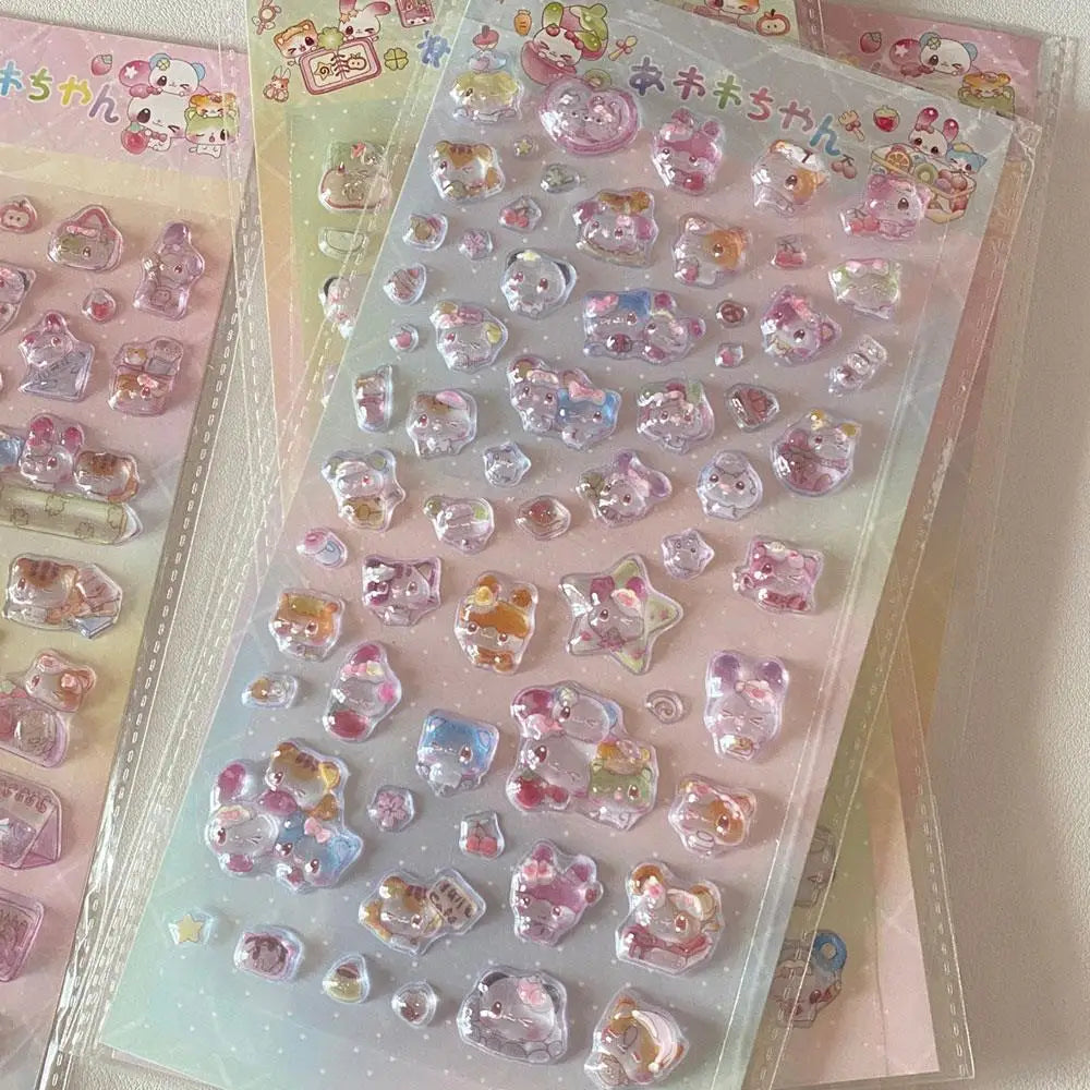 0121 3D Relief Jelly Cartoon Animal Stickers – DIY Phone Case, Diary, Scrapbook & Cute Stationery Decoration Gifts