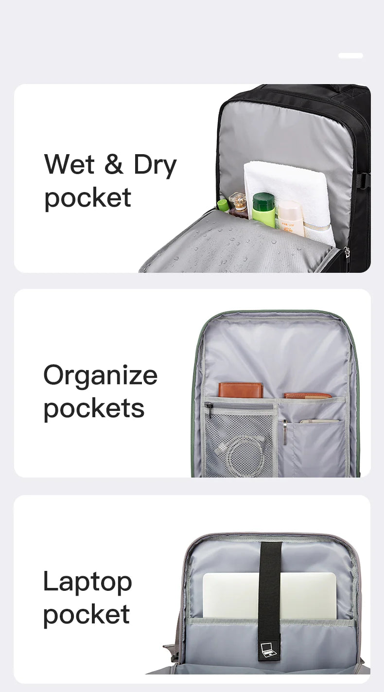 0018 BANGE Laptop Backpack – Waterproof 15.6 Inch Bag with USB Charging, Business & Travel