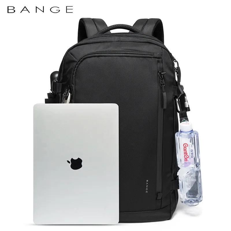 BANGE Expandable Travel Backpack – 15.6" Laptop, Waterproof, FAA Approved